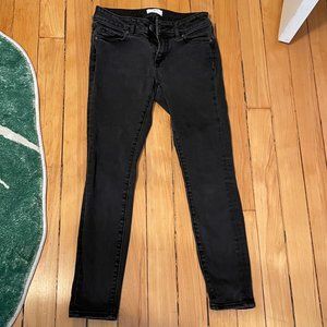 LOFT Curvy Skinny Charcoal Black Jeans